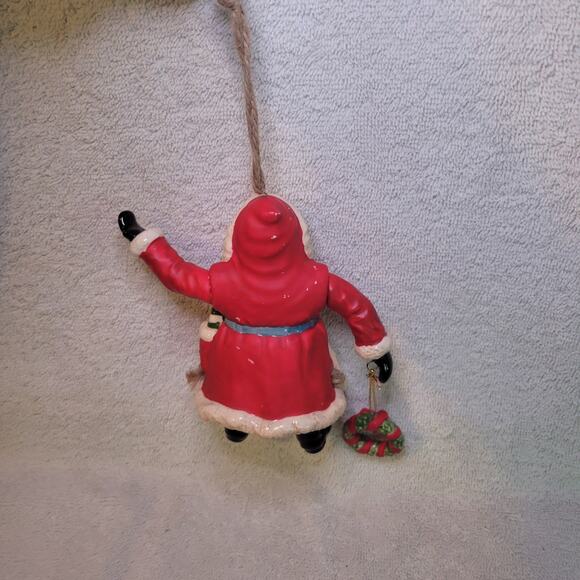 Dillard's Trimmings Porcelain Santa Bell Ornaments Moving Arms + Legs - Picture 3 of 5
